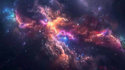 Cosmos background with stardust, nebula and stars. Galaxy backdrop. Infinite universe, milky way