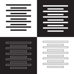 Paragraph Align, Text Align, Paragraph Centering, Left Justified, Right Justified, UI Icon, isolated on white background. Vector illustration. EPS 10
