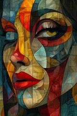 Colorful Abstract Portrait of a Woman