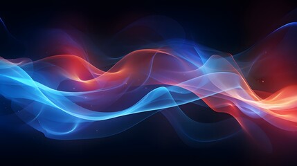 Obraz premium Two intertwined red and blue flames background. Digital art illustration. Generative AI.