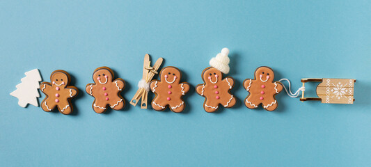 Gingerbread christmas cookies man fun and cute