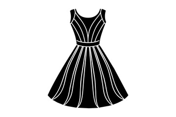 A line dress vector silhouette illustration