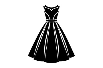 A line dress vector silhouette illustration