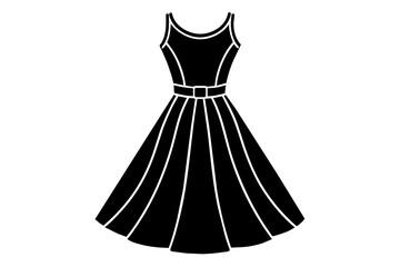 A line dress vector silhouette illustration