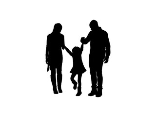Family Walking icon vector. Family Walking vector design and illustration. Family Walking Silhouette isolated white background