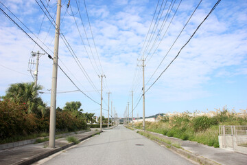 道路と電柱