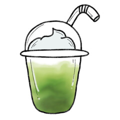 Green tea cartoon dooldle
