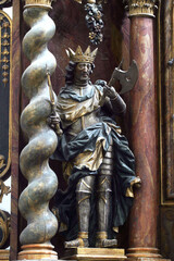 Fototapeta premium Saint Ladislaus of Hungary, main altar in the church of Saint Leonard of Noblac in Kotari, Croatia