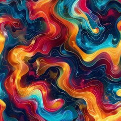Obraz premium Modern Abstract Colorful Wavy Lines Background