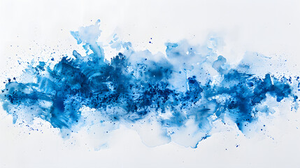 Obraz premium blue watercolour spot abstraction with salt, white background, no splashes