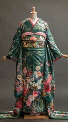 Naklejka premium A kimono with a floral pattern