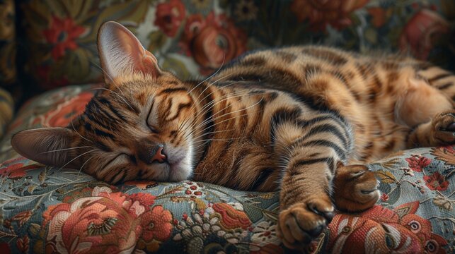 exotic cat breeds, elegant bengal cat showcasing its stunning coat, reflecting its captivating wild and exotic ancestry