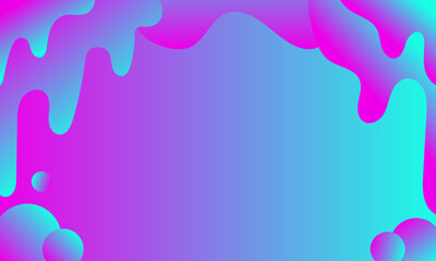 abstract holographic background with flowing drops in pink and blue colors Vector