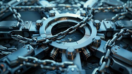 Fototapeta premium impenetrable fortress robust endpoint security solution conceptual 3d illustration