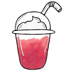 Ice strawberry cartoon doodle