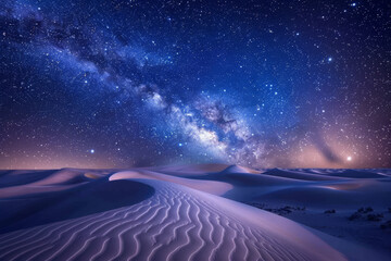 A beautiful night sky with a large milky way in the middle