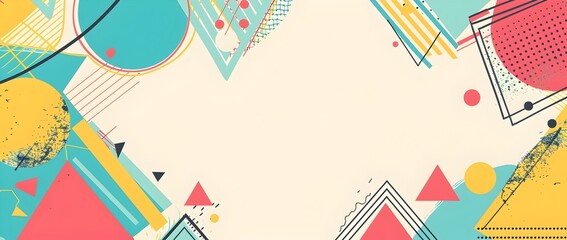 Vibrant Geometric Abstract Background Design with Blank Space for Branding Packaging or Promotional Applications