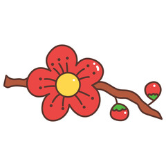  Cherry Blossoms cartoon doodle