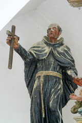 Statue of Saint on the main altar in the chapel of Saint Margaret in Lenisce, Croatia