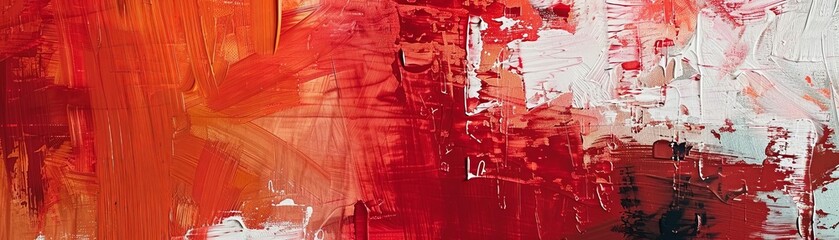 Fototapeta premium Abstract art with red brushstrokes