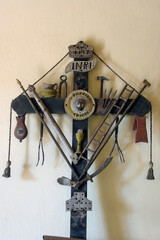 Cross with symbols of Jesus' passion, Church of Our Lady of Health in Jadruhi, Croatia