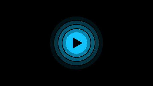 Abstract video player button icon dark pink circle animation. play button magenta triangle on the white background.