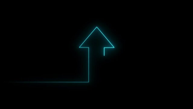 Neon line lighting arrow light animation concept video