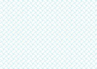 曲線の網模様のパターン、手書き、水彩カラー