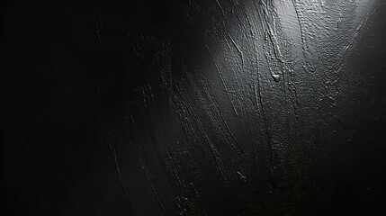 Black painted wall with a rough texture and a spot light in the upper right corner.