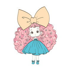 Little girl manga cartoon style