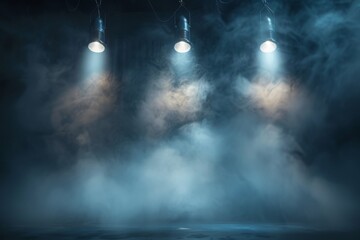 Photo of LED stage lights on a dark background 