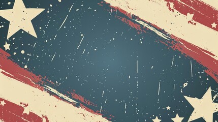 Grungy American Flag Background With Stars
