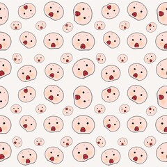 seamless pattern with faces