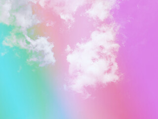 beauty sweet pastel pink and blue colorful with fluffy clouds on sky. multi color rainbow image. abstract fantasy growing light