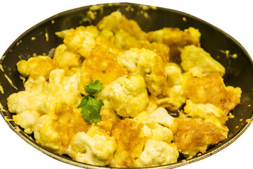 Cauliflower in a frying pan