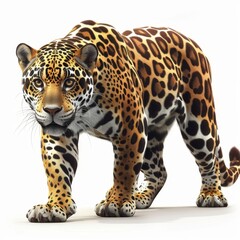 A jaguar (isolated white background)