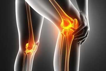 Knee paint, medicine anatomy body tibia accident, health scan treatment red, leg injury care.