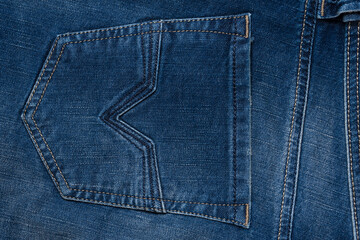 Fototapeta premium Blue jeans denim texture as a background. Top view.