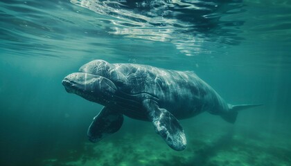 Fototapeta premium A Graceful Sea Whale for World Ocean Day