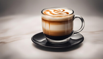 Ai generative Caramel Macchiato coffee cup suitable for use as images in designs.