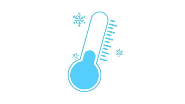 thermometer cold snow thermometer blue animated cold thermometer polar ice temperature winter alpha looping green screen 4k