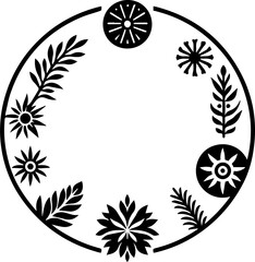 Minimal style wreath png.  Floral wreath png. Floral frame png. Transparent background