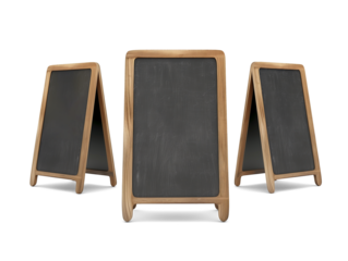 Chalk board signage isolated on transparent background