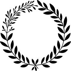 Minimal style wreath png. Floral wreath png. Floral frame png. Transparent background