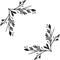 Minimal style wreath png.  Floral wreath png. Floral frame png. Transparent background