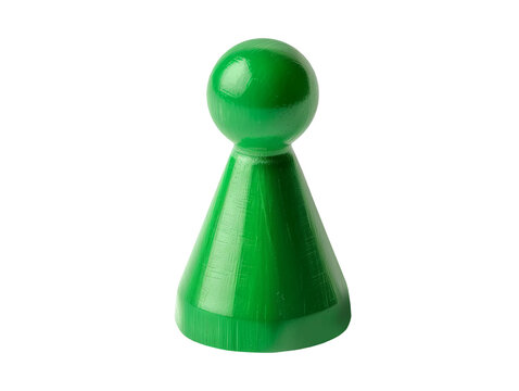 Green board game counter isolated on transparent background