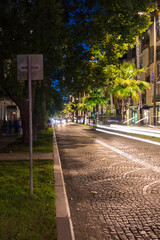 Fototapeta premium Beautiful road and landscape, streets and roads of a southern small town, public place in Turkey