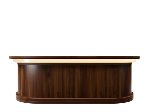 Curved bar counter Isolated on transparent background