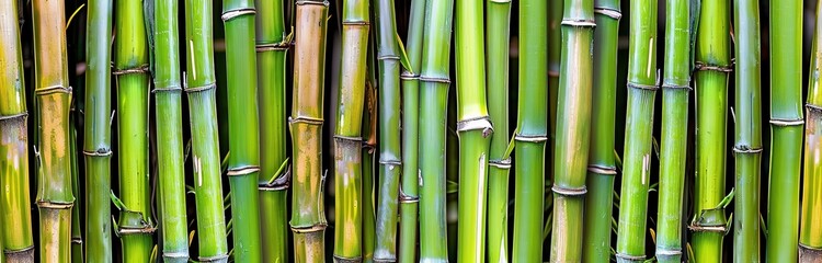 Fototapeta premium background of rows of shiny fresh green bamboo
