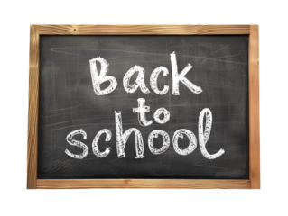 Back to school blackboard isolated on transparent background